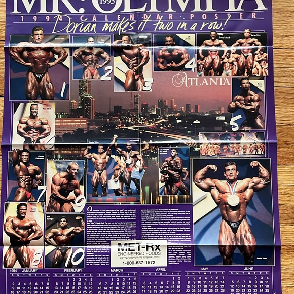 Vintage MuscleMag Calendar Poster / 1993 / Muscle Magazine - Picture 3 of 7